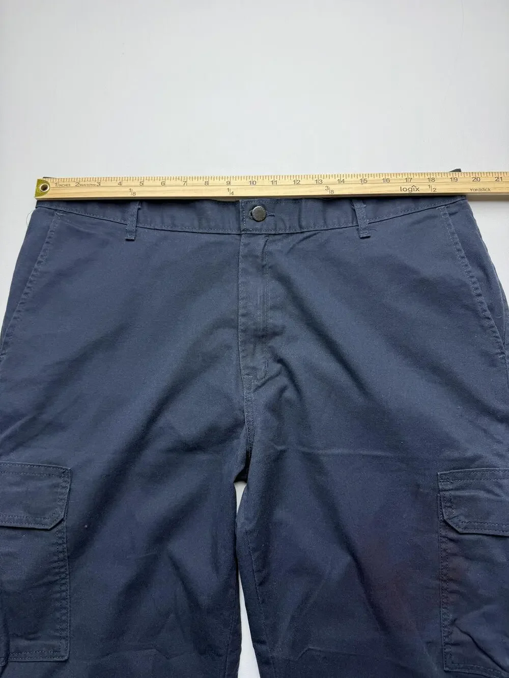 Dickies Cargo Pants Mens 40x30 Blue Denim Straight Relaxed Fit Workwear Utility